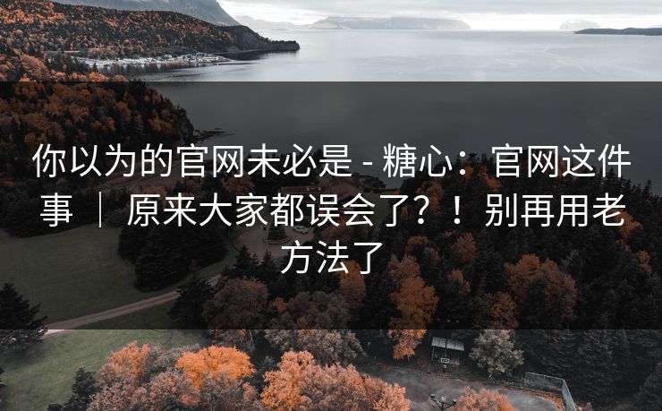 你以为的官网未必是 - 糖心：官网这件事 ｜ 原来大家都误会了？！别再用老方法了