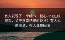 有人发现了一个细节；糖心vlog在线观看，关于搜索结果的说法？有人说是测试，有人说是回滚